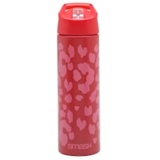 Smash Red and Pink Leopard Print Metal Bottle 750ml