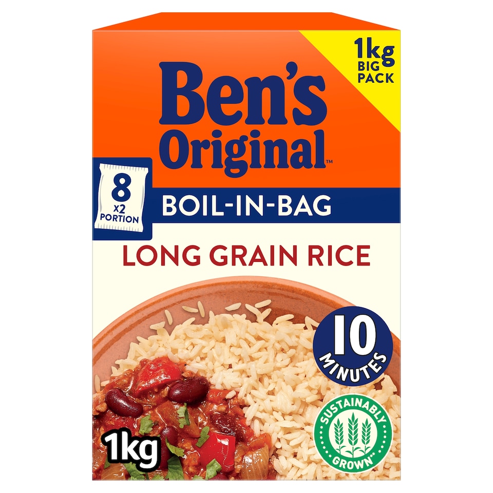 image 1 of Ben's Original Boil In Bag Long Grain Rice 1Kg