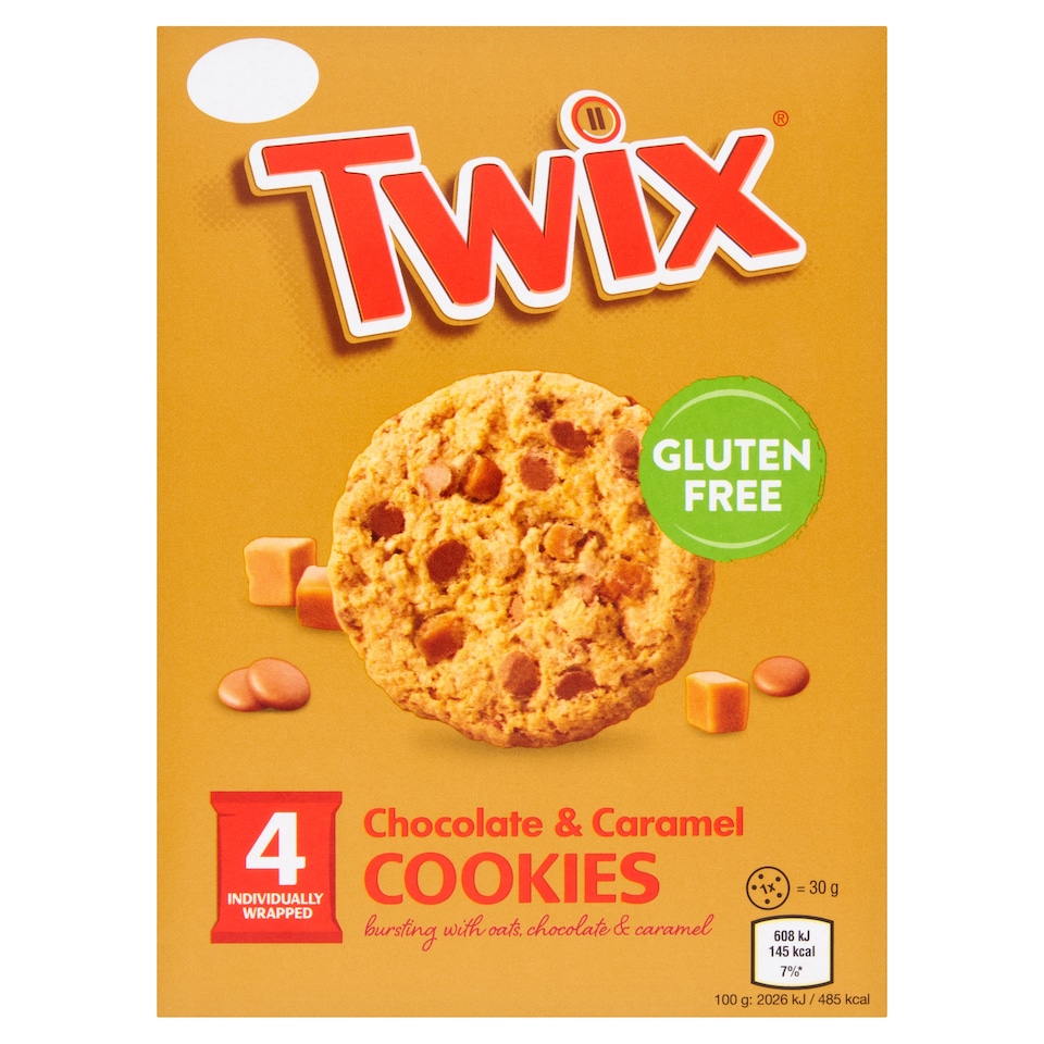 Twix Gluten Free Chocolate & Caramel Cookies Multipack 4 Pack 30g