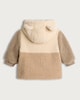 image 2 of F&F Baby Borg Textured Animal Pocket Hooded Jacket in Brown