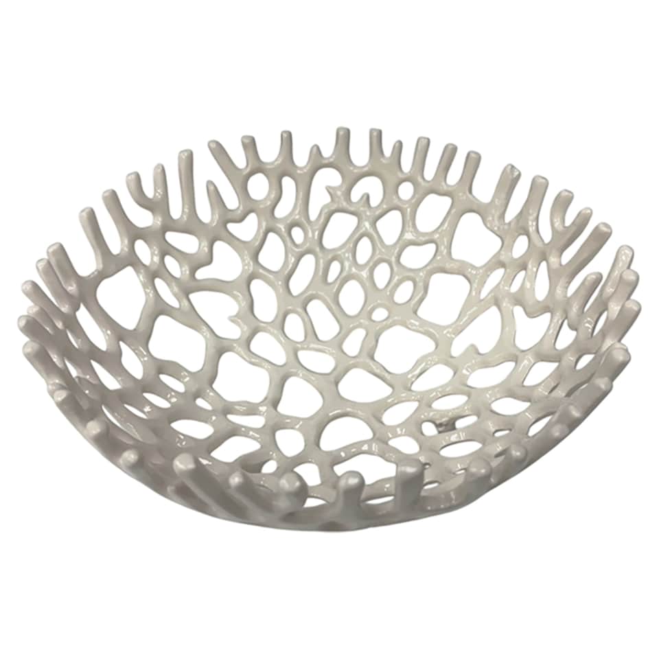 F&F Home Cream Coral Style Fruit Bowl