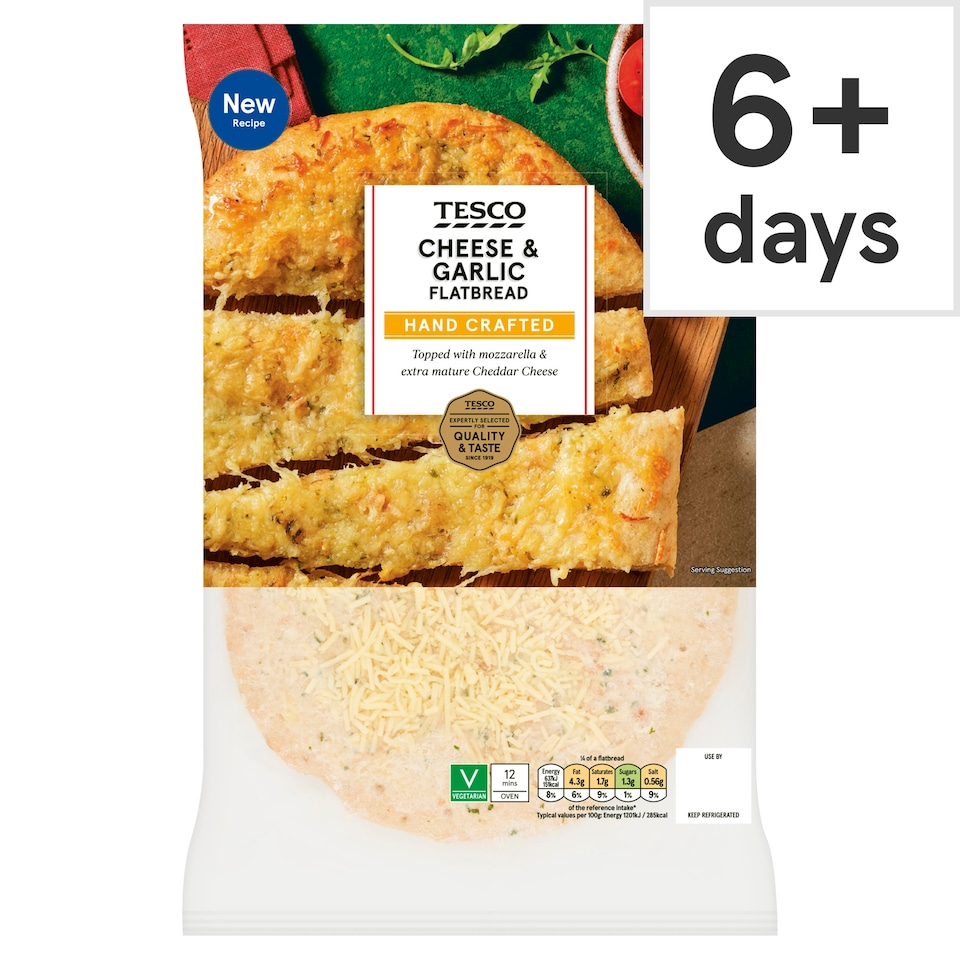 Tesco Cheese and Garlic Flatbread 230g
