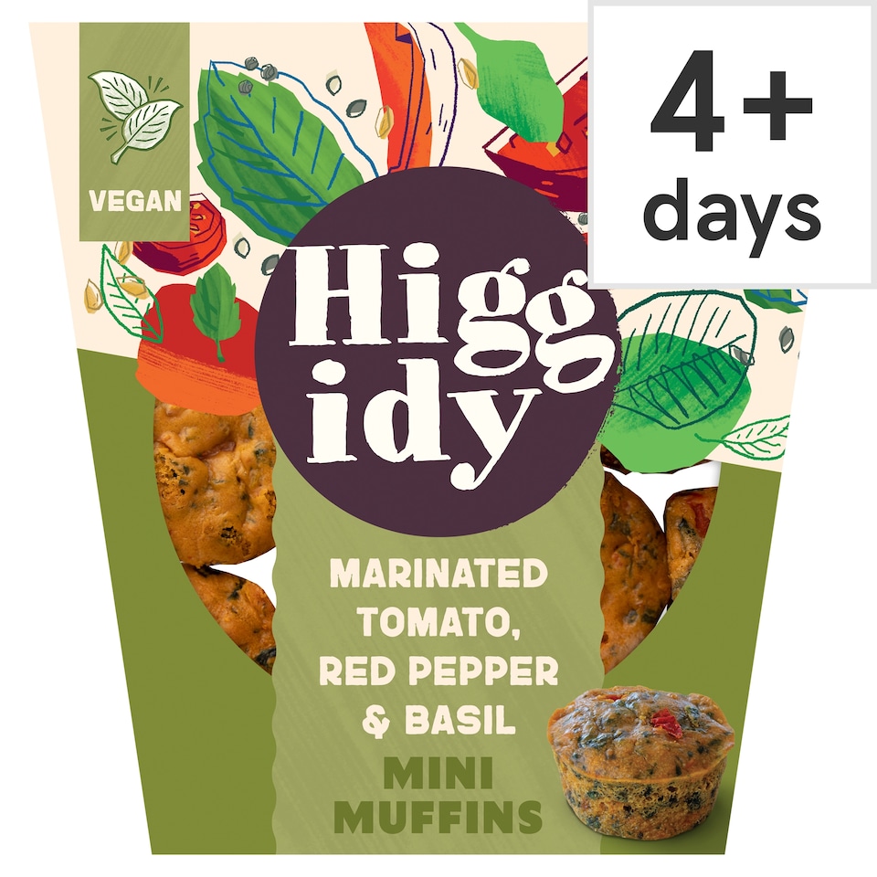 image 1 of Higgidy Slow-Roasted Tomato, Red Pepper & Basil Mini Muffins 130g