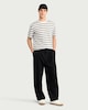 image 2 of The F&F Edit Linen Rich Striped T-Shirt in Ecru