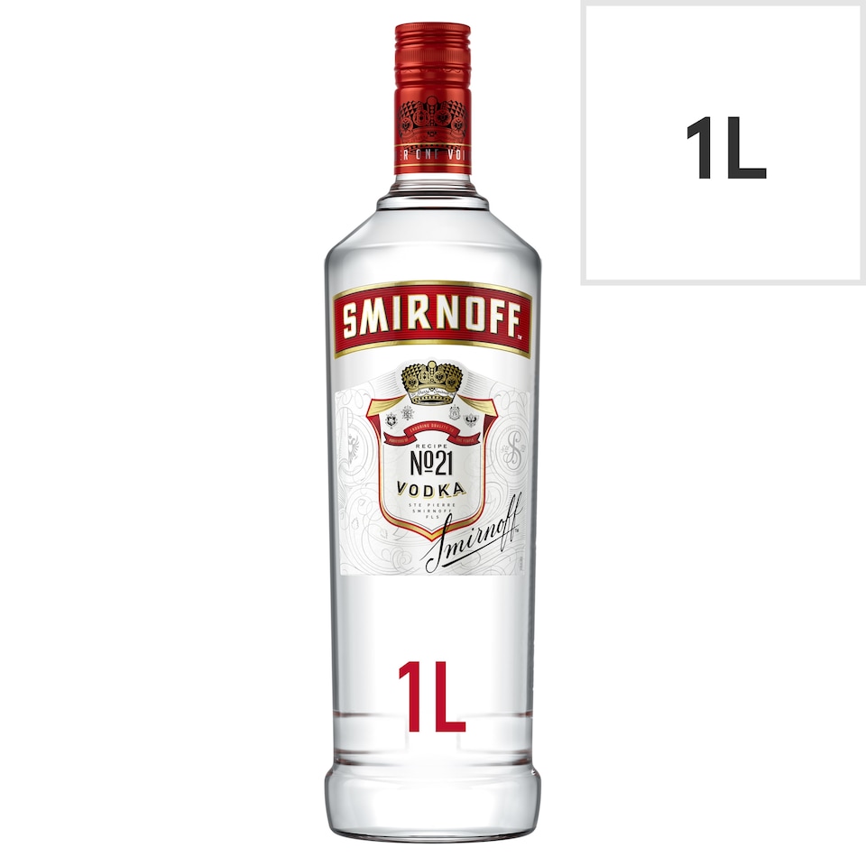 Smirnoff No.21 Red Label Vodka Bottle 37.5% Vol 1L