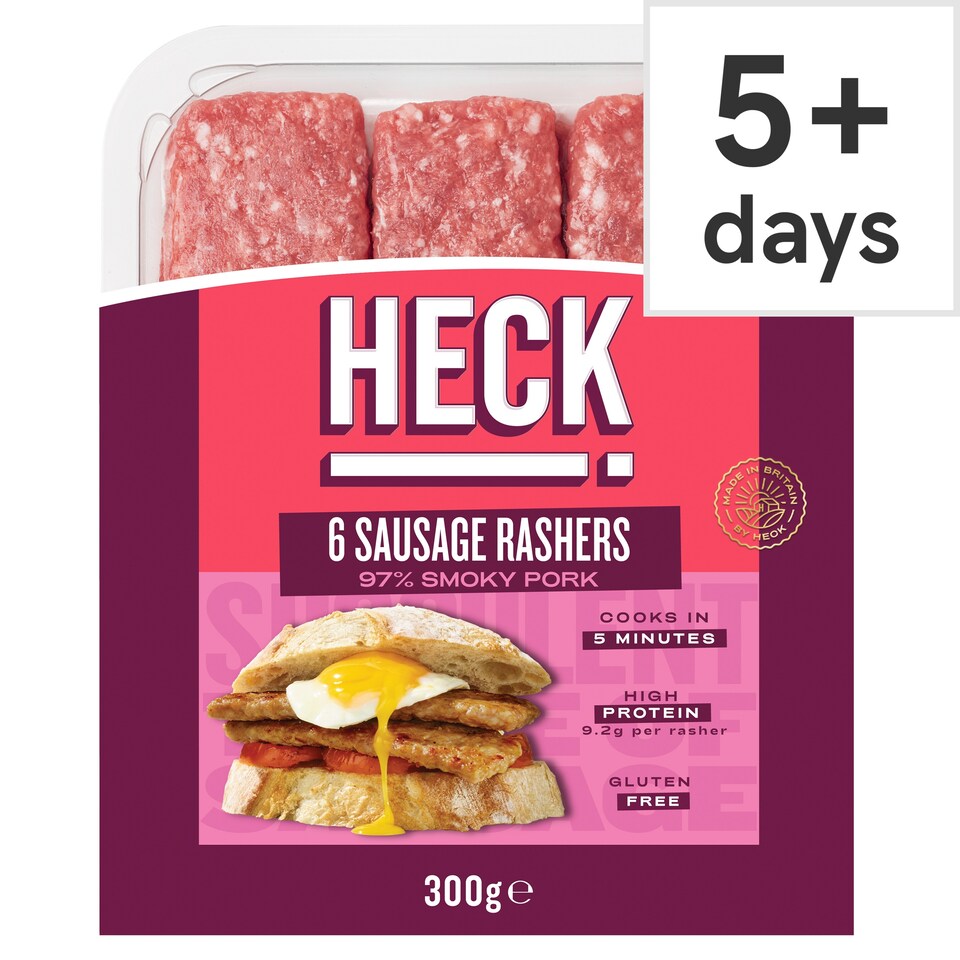 image 1 of Heck 6 Smoky Pork Sausage Rashers 300g