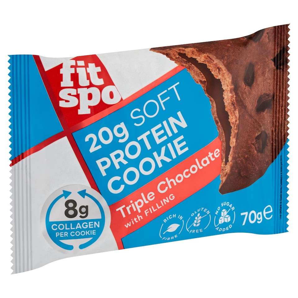 FitSpo Protein Cookie Triple Chocolate Flavour with no Added Sugar 70 g