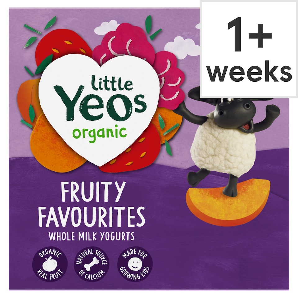 Little Yeos Organic Fruity Favourites Kids Yogurt 4x85g