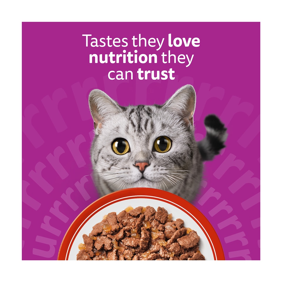 image 1 of Whiskas Adult Wet Cat Food Pouches Meaty Meals in Jelly 12x85g