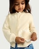 image 1 of F&F Girls Pure Cotton Lace Heart Cardigan in Cream