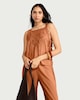 image 1 of F&F Diamond Embroidered Co-ord Camisole in Brick