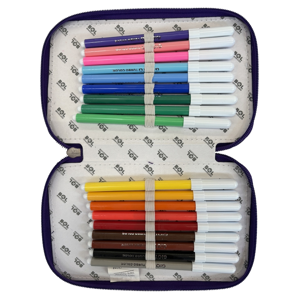 image 1 of 3 Zips Filled Pencil Case 20 x 13 x 6.5 cm