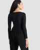 image 3 of F&F Polyamide Long Sleeved Wrap Top in Black