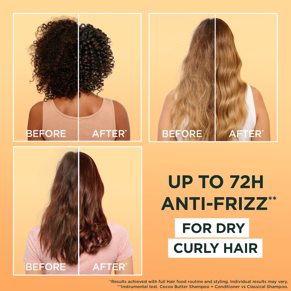 image 1 of Garnier Ultimate Blends Hair Food Cocoa Butter Shampoo 350Ml