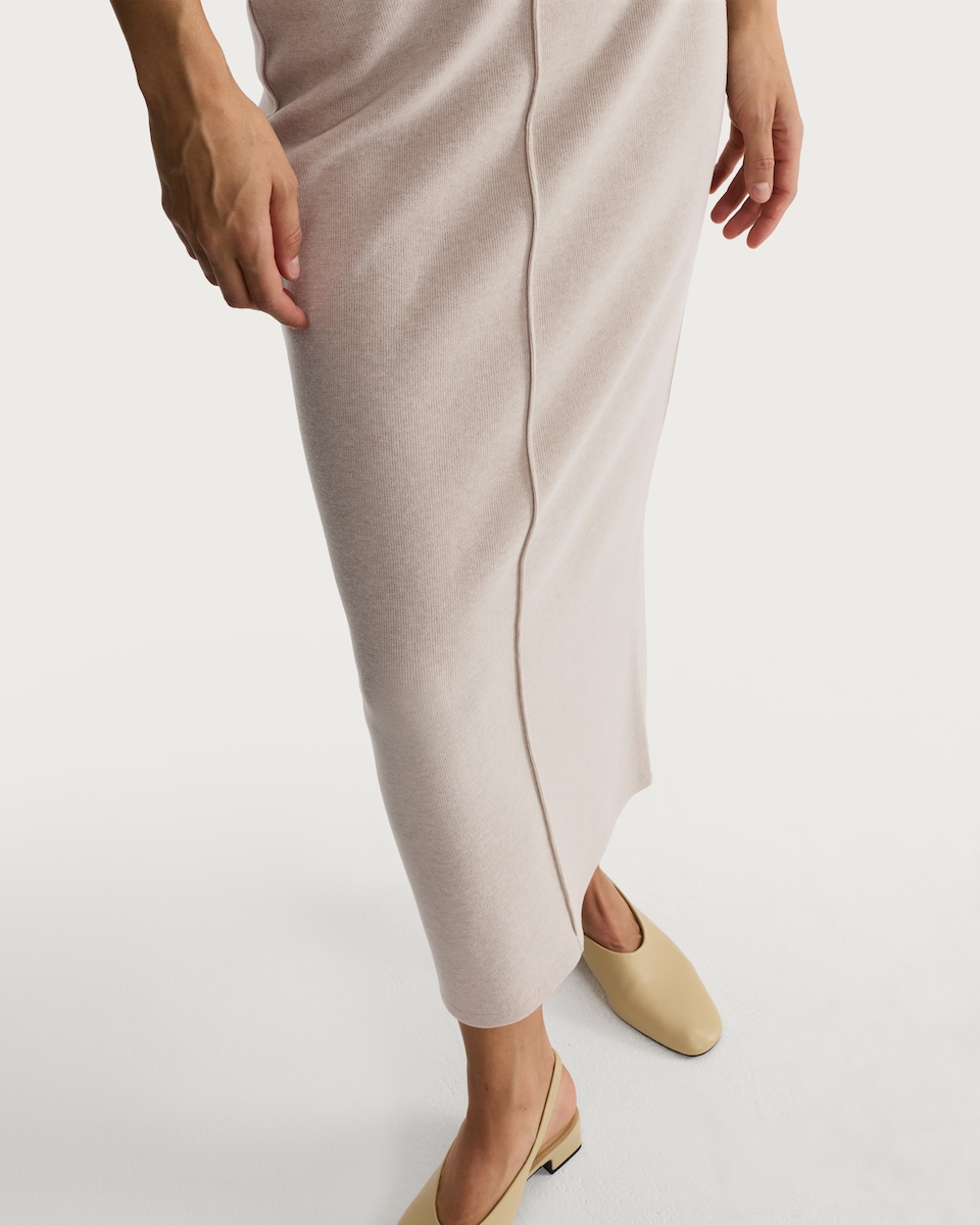 image 1 of F&F Snit Textured Midi Co-ord Pencil Skirt in Cream
