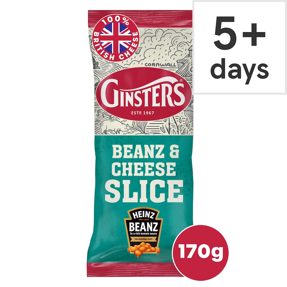 GINSTERS HEINZ BEANZ & CHEESE SLICE 170G