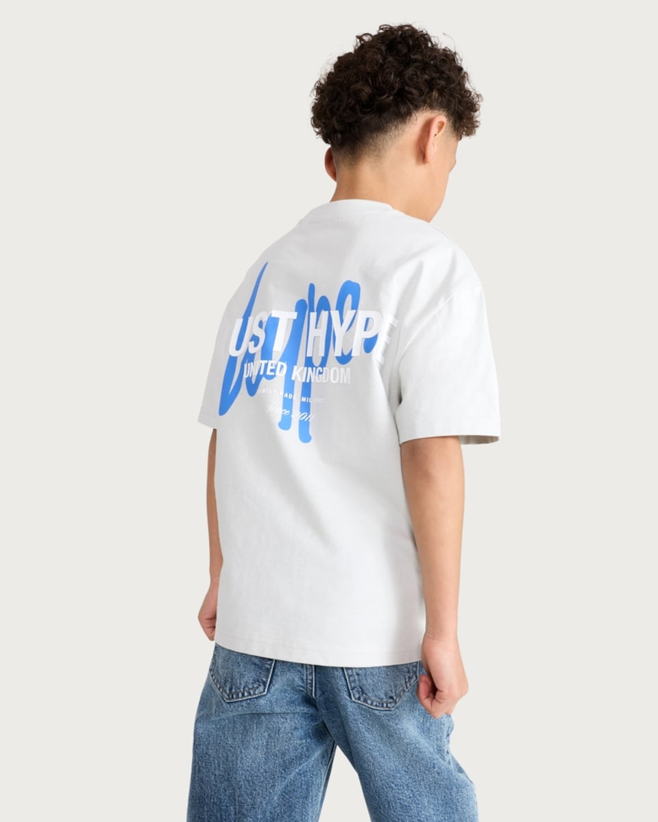 image 1 of Hype Pure Cotton Slogan T-Shirt in Grey