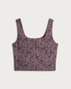 image 4 of F&F Active Abstract Print Sleeveless Crop Top in Black