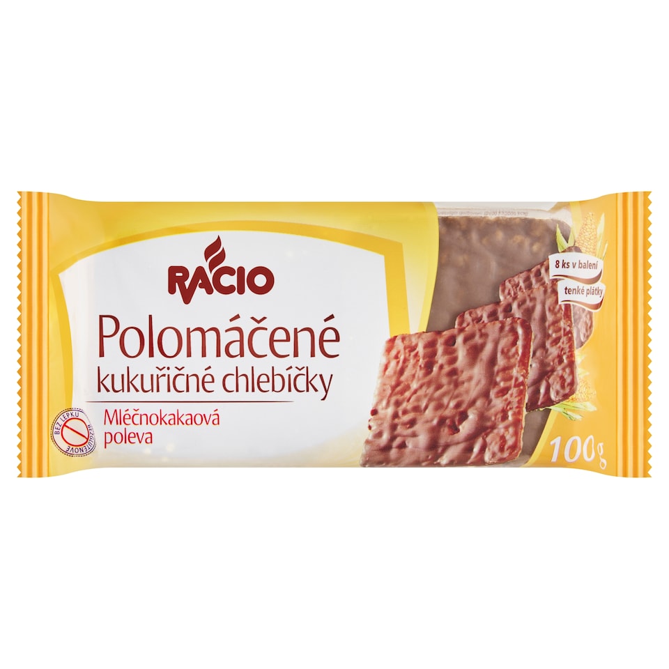 image 1 of Racio Thin Cornbread with Milk Cocoa Coating 8 pcs 100 g