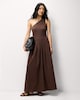 image 1 of The F&F Edit One Shoulder Midi Dress in Chocolate