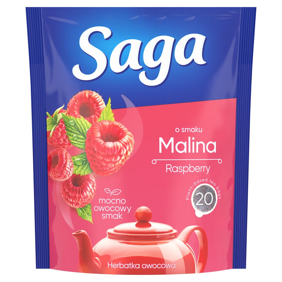 Saga Raspberry Tea 20 Tea Bags 34 g