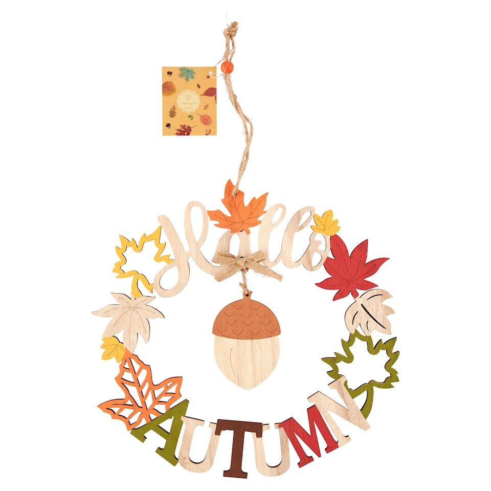 Mobil Digital Hello Autumn fa koszorú makkal dekoráció 30 x 0,5 x 30 cm