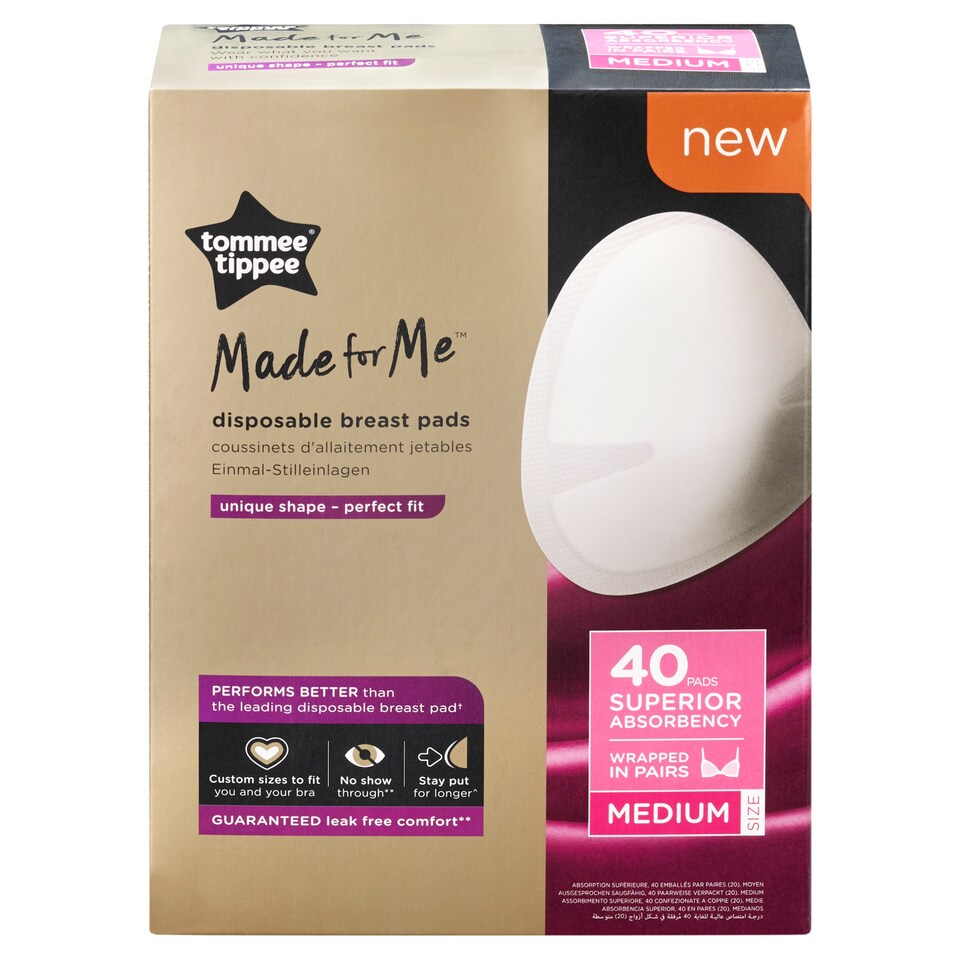 image 1 of Tommee Tippee 40 Disposable Breast Pads Medium