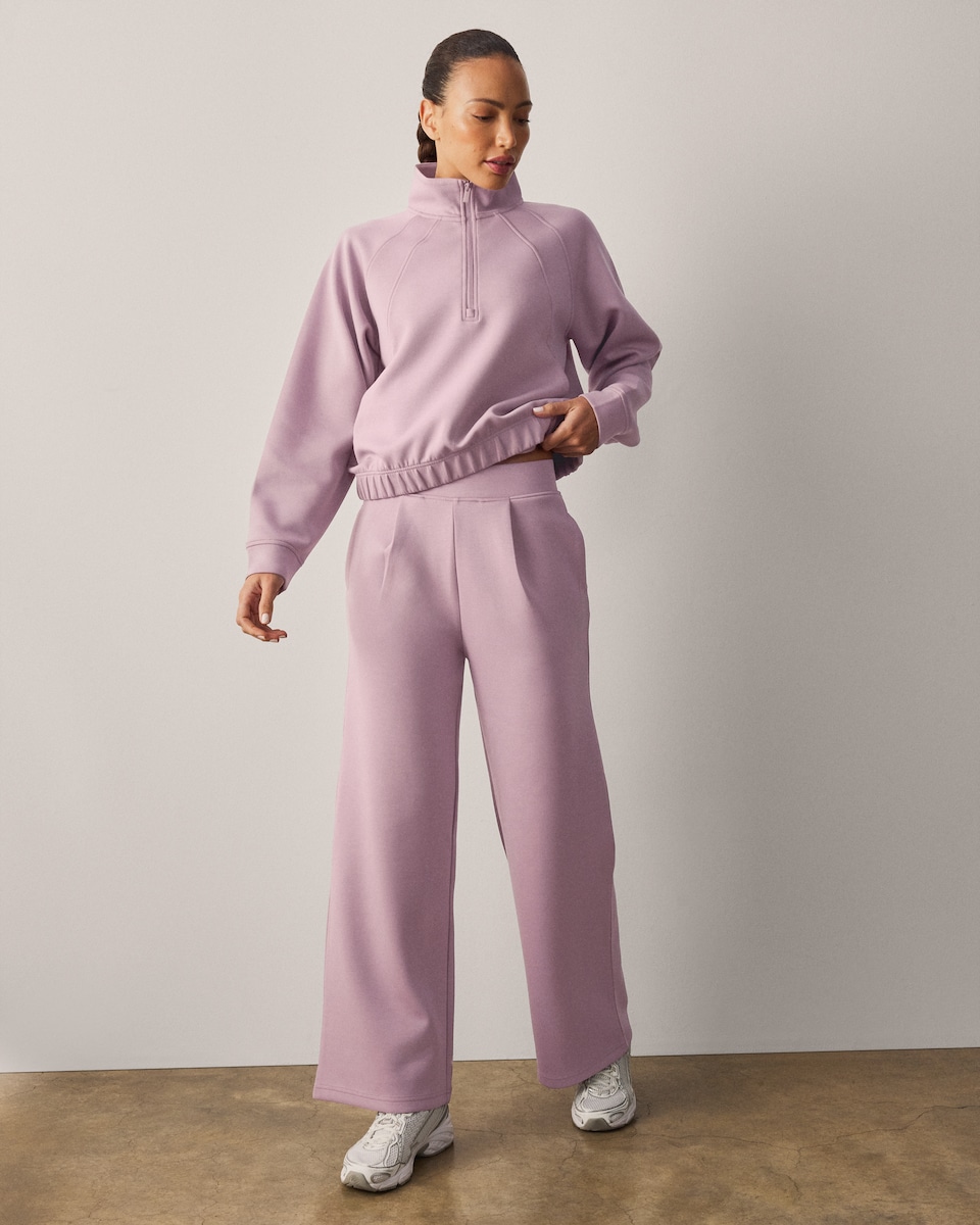 image 1 of F&F Active AFTERCLASS Half Zip Sweatshirt in Pink