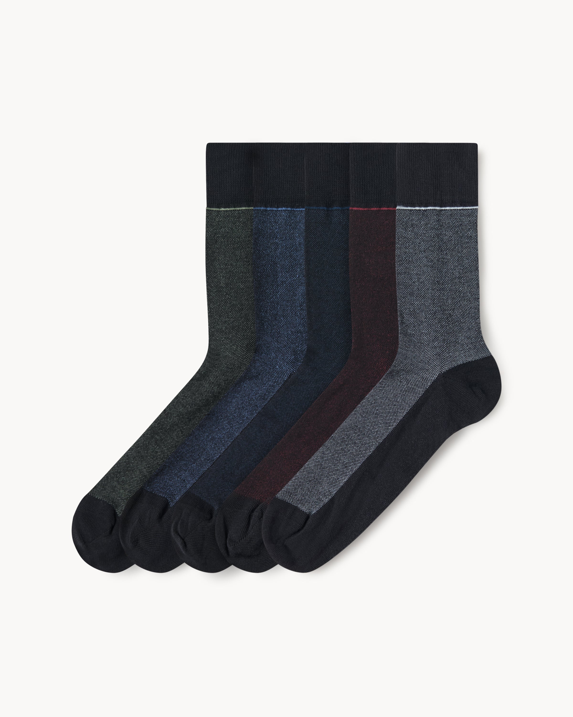 F&F 5-Pack Cotton Rich Textured Ankle Socks in Multi, Medium-Large 9-12
