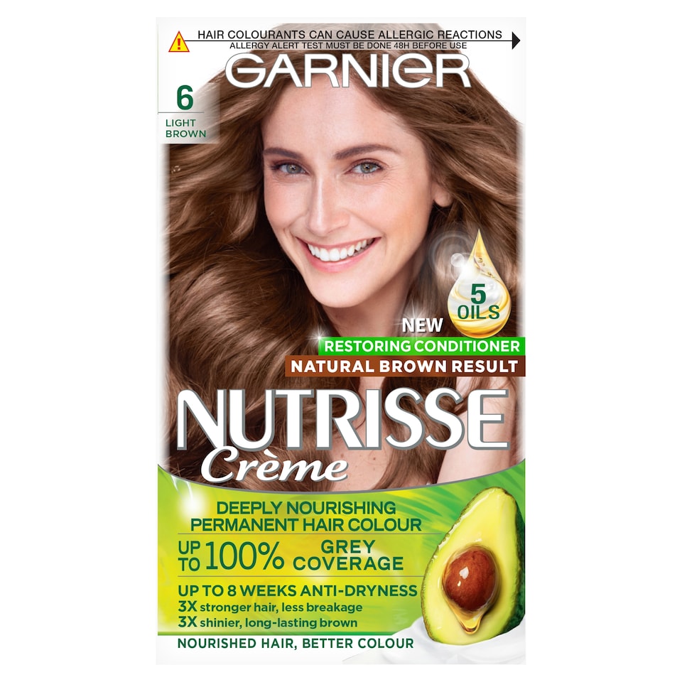 image 1 of Garnier Nutrisse Creme Permanent Hair Colour - 6 Light Brown