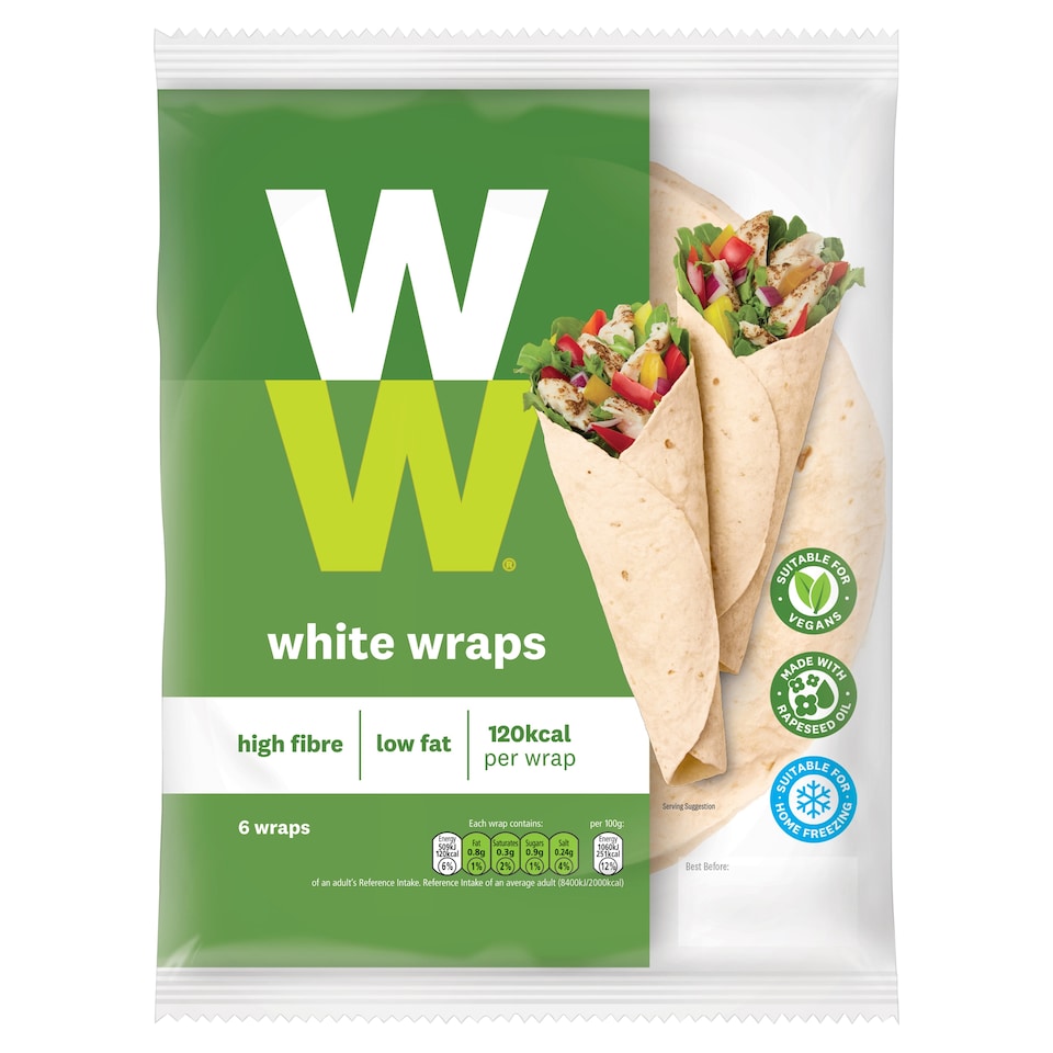 Weight Watchers White Wraps 6 Pack