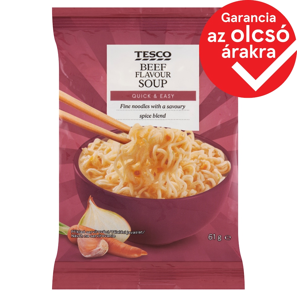 Tesco instant tésztaleves marhahús ízzel 61 g