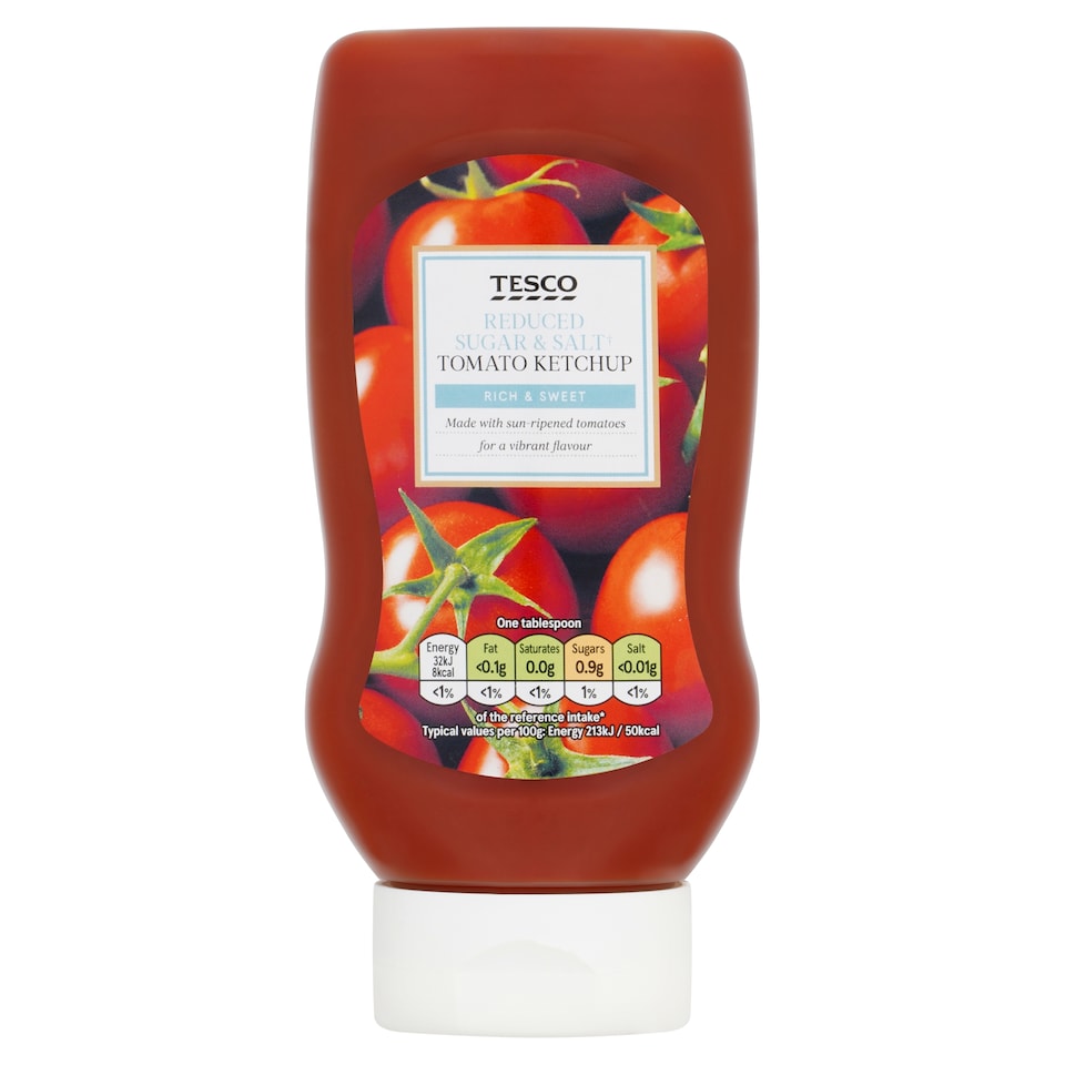 Tesco Reduced Sugar And Salt Tomato Ketchup 530G