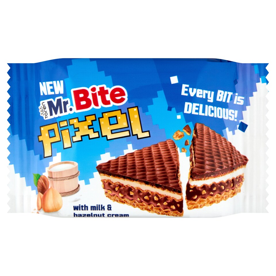 Mr. Bite Pixel mogyorós-tejkrémes ostya szelet 30 g  1. kép