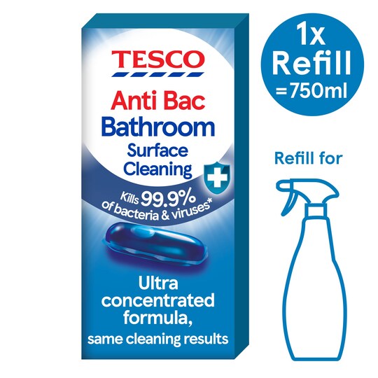Tesco Antibacterial Bathroom Cleaner Refill 9Ml Tesco Groceries