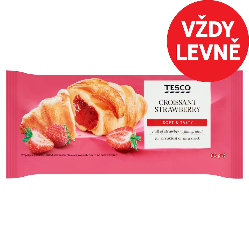 Tesco Croissant s jahodovou náplní 60g