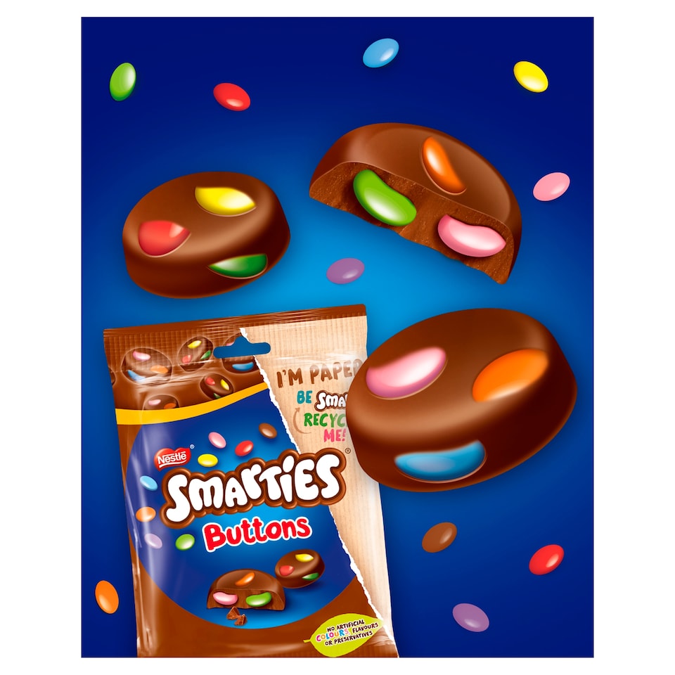 image 1 of Smarties Buttons Milk Chocolate Sharing Bag 90g