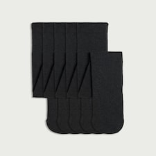 F&F School Girls 5-Pack Cotton Rich Supersoft Tights in Grey