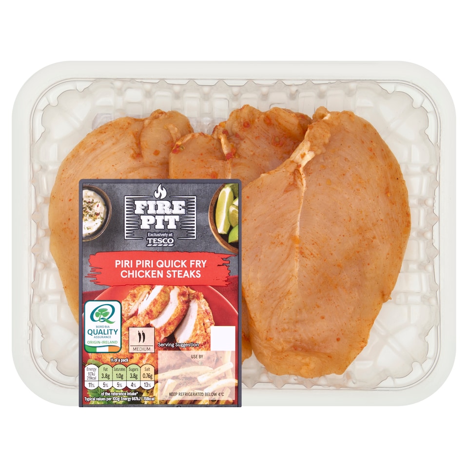 Tesco Fire Pit Piri Piri Quick Fry Chicken Steaks 320g