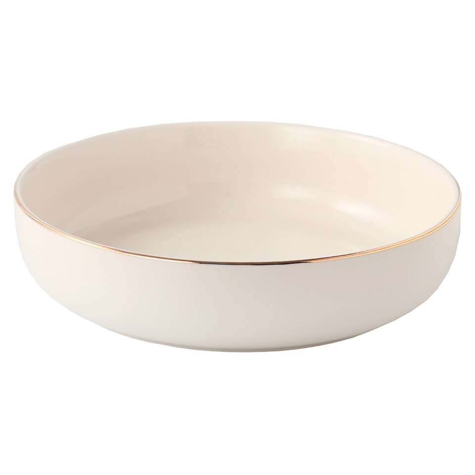 F&F home Celebration White & Gold Pasta Bowl