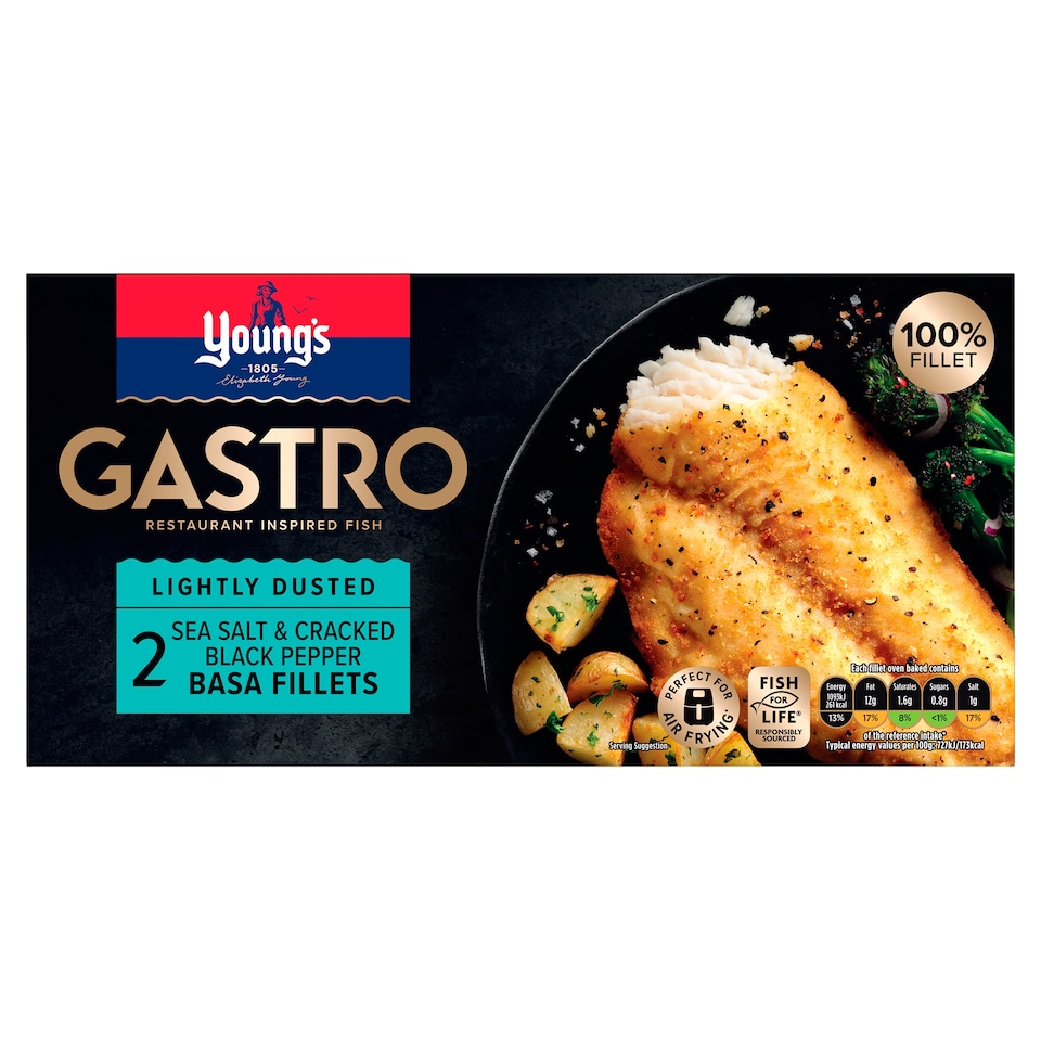 Youngs Gastro 2 Sea Salt & Pepper Basa Fillets 310G