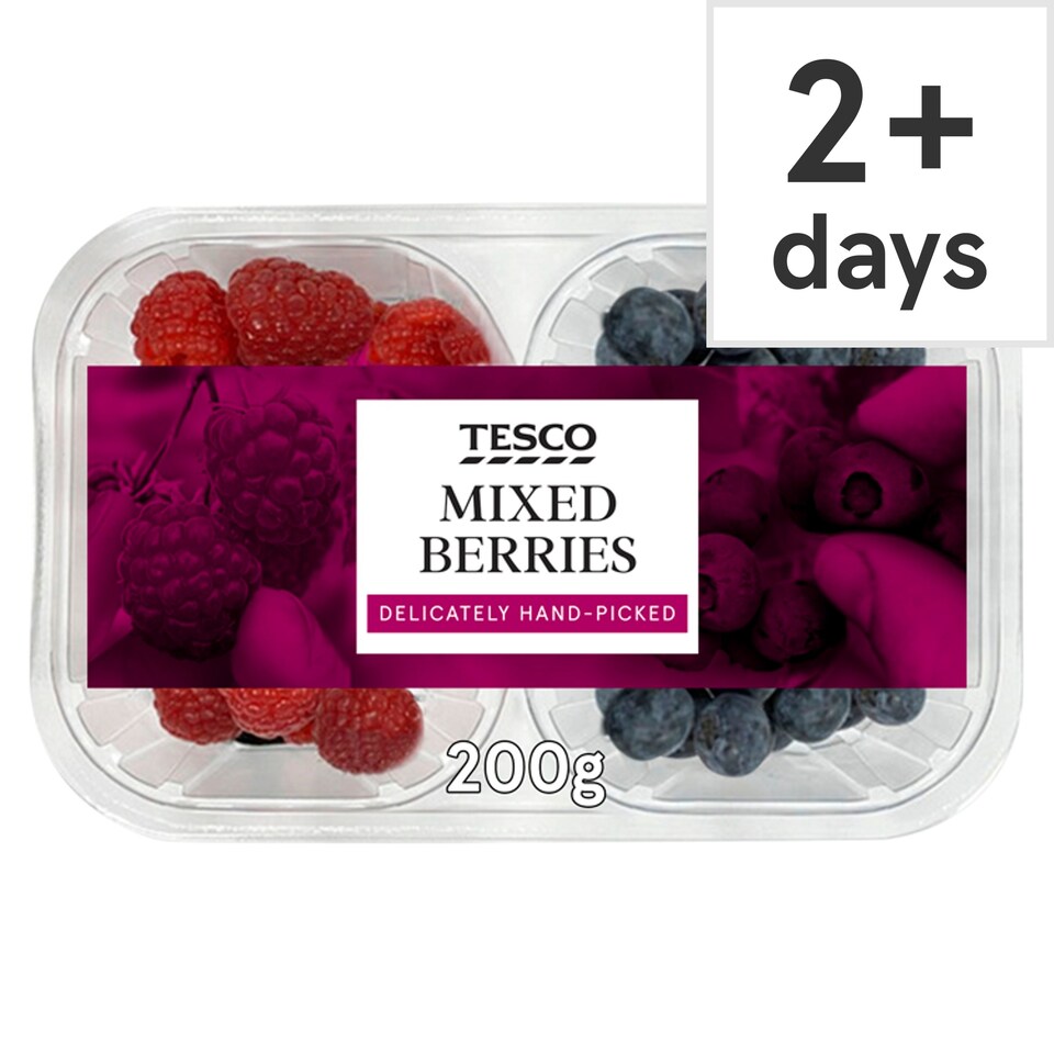 Tesco Raspberries & Blueberries 200G Tesco Groceries