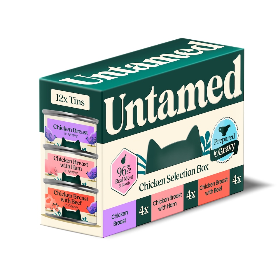 image 1 of Untamed Chicken Selection Box in Gravy Cat Food 12 x 75G 