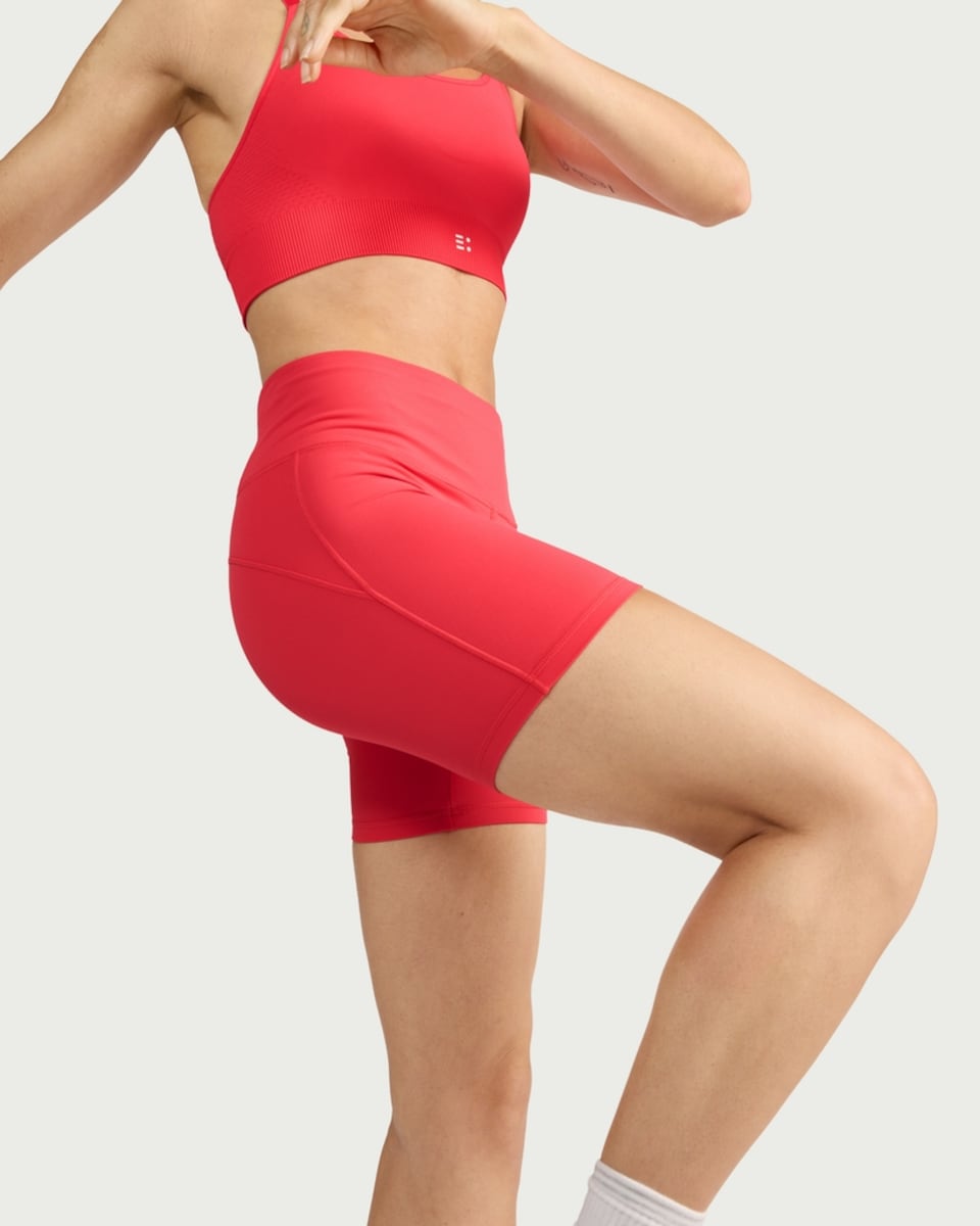 image 1 of F&F Active ULTRAMOVE High Waisted Cycling Shorts in Red