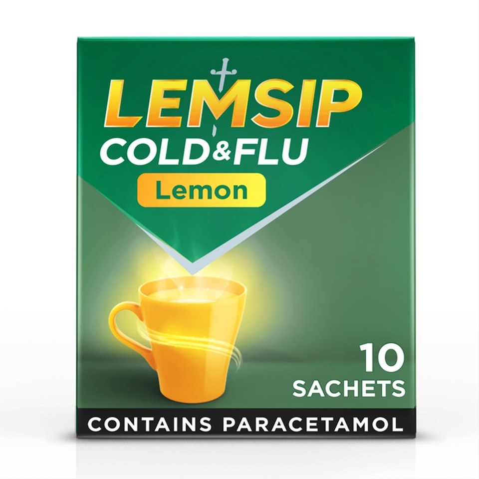image 1 of Lemsip Cold & Flu Lemon Paracetamol Sachets X 10s