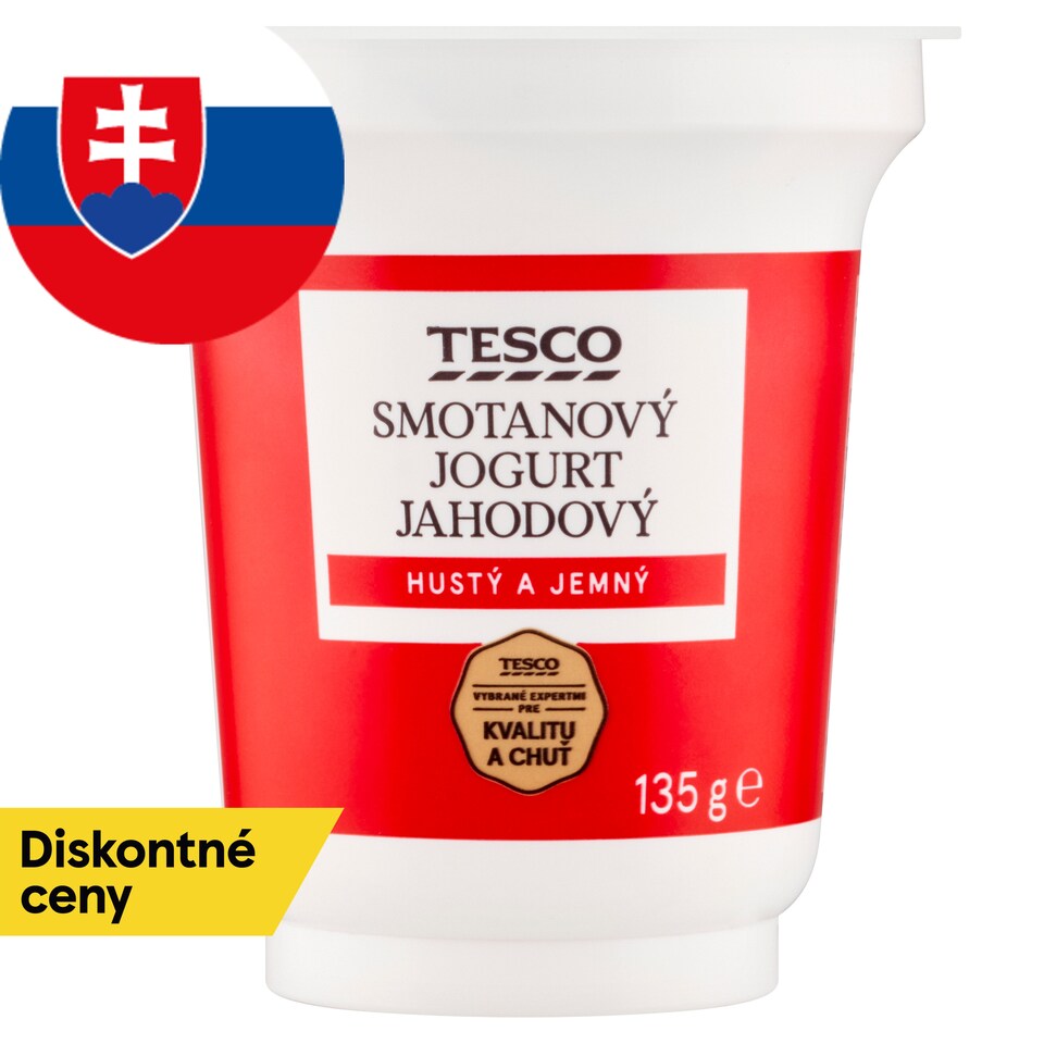 Tesco Smotanový jogurt jahodový 135 g