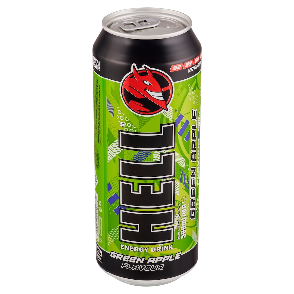 Obrázek 1 pro produkt Hell Green Apple sycený nealkoholický nápoj 500ml