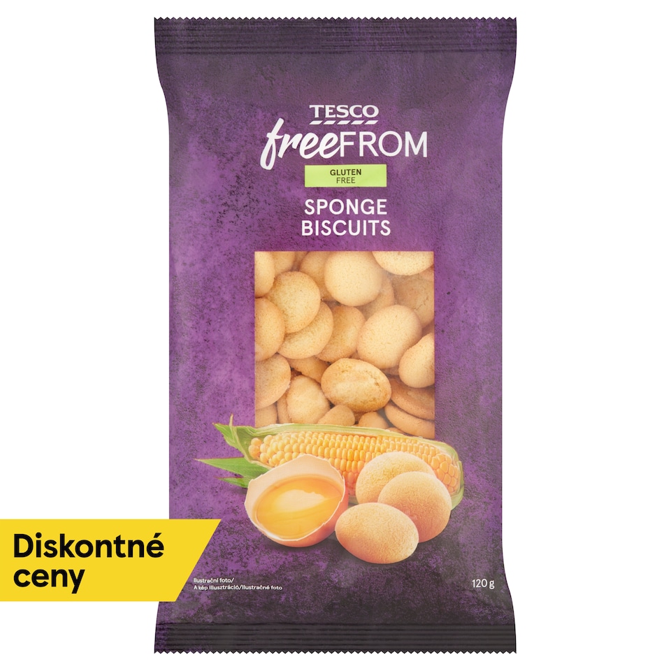 Tesco Free From Bezgluténové piškóty na báze kukuričnej múky 120 g