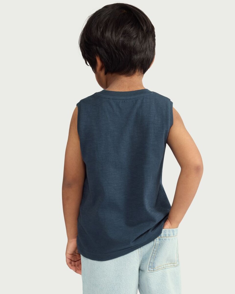 image 1 of F&F Boys Pure Cotton Vest in Navy
