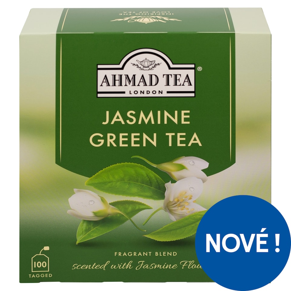 Obrázek 1 pro produkt Ahmad Tea London zelený čaj ovoněný květy jasmínu porcovaný 100 x 2g (200g)